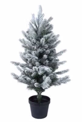 Lights4fun Tabletop Artificial Frosted Mini Christmas Tree in Green, Black or White, Height: 45 cm – 2