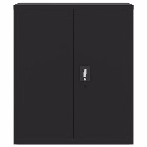 vidaXL Industrial Locking Metal File Cabinet in Black with Adjustable Shelves, H 145 cm x W 90 cm x D 40 cm – 3