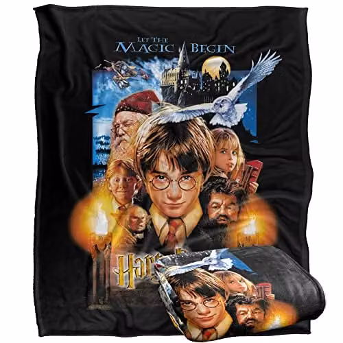 LOGOVISION Harry Potter Movie Poster Fleece Throw Blanket, Multicolour and White, W/D/H: 152 x 127 cm – 1