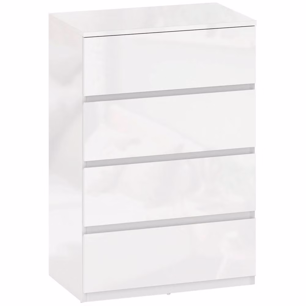 Wyld Haus Elel Modern 4 Drawer Storage Chest in High Gloss White with Soft Close Drawers – 2