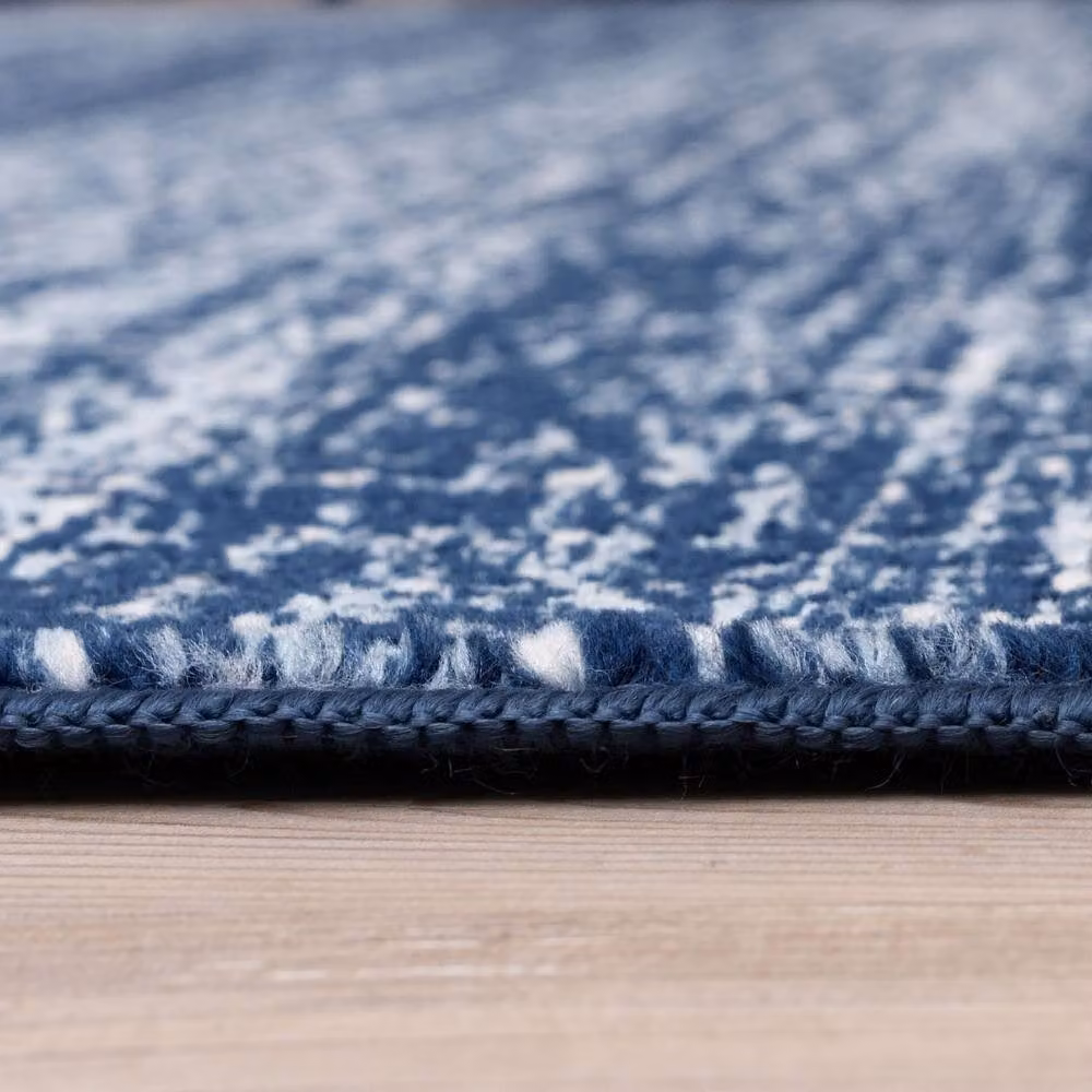 THE RUGS Montana Abstract Design Area Rug in Navy, Blue, Grey and Beige, W: 290 cm, D: 200 cm – 3