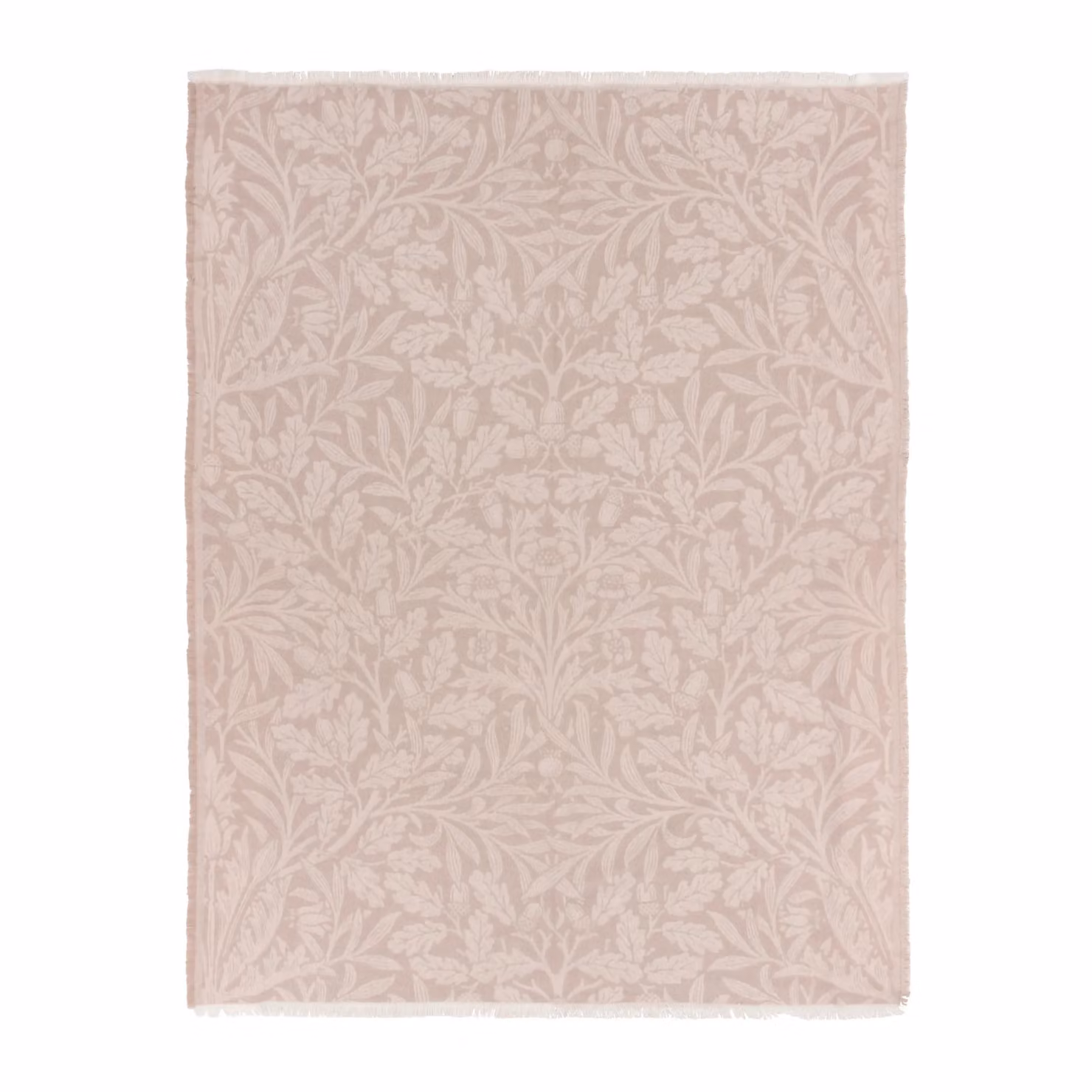 Morris & Co. Acorn Tonal Jacquard Throw with Fringes in Beige, W: 130 cm, D: 170 cm – 2