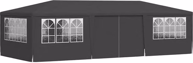 Berkfield Home Professional Party Tent with Side Walls and Windows, Anthracite Dark Grey, W/D/H: 9 x 4 m