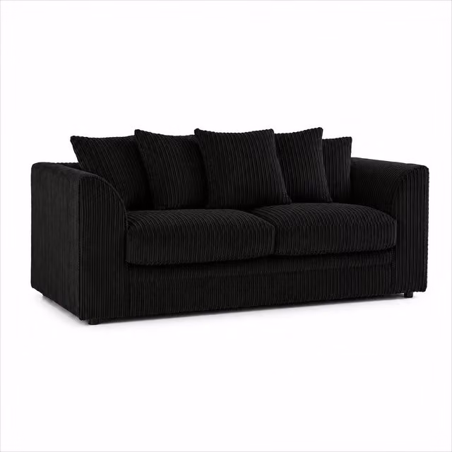 Sofa Scene Ltd Chicago 3 Seater Sofa in Black Jumbo Cord
