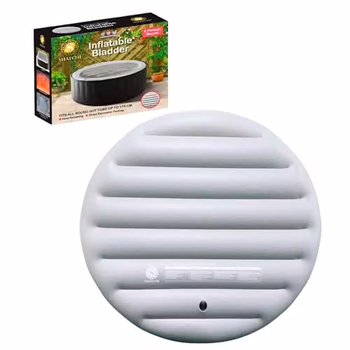 SHATCHI Grey Round Inflatable Thermal Spa Cover for 6 Person Hot Tubs, Diameter: 160 cm – 1