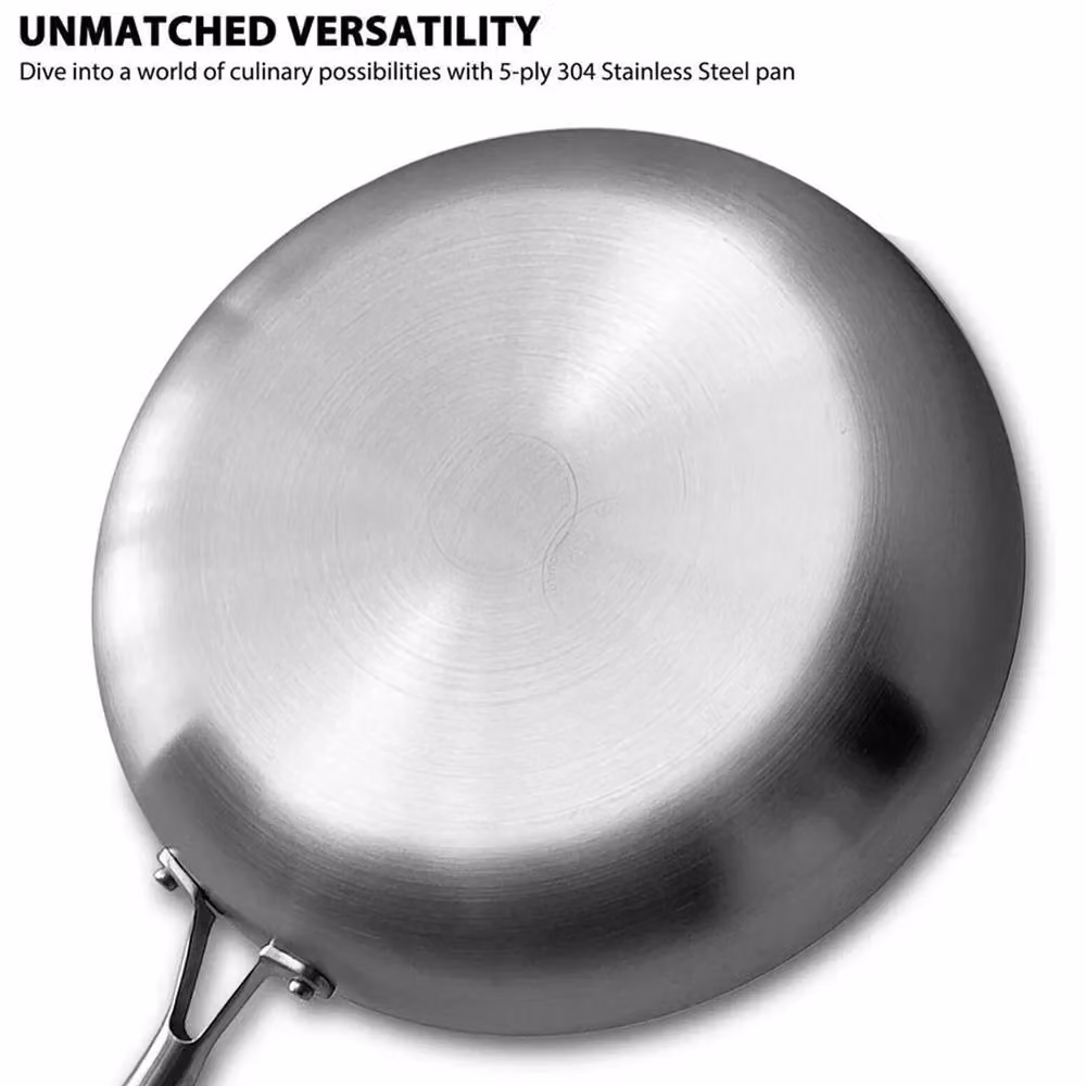 Ventryn 316 Stainless Steel Uncoated Frying Pan in Silver – 3