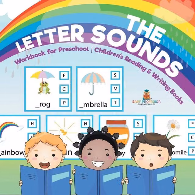 Baby Professor The Letter Sounds Workbook for Preschool Children's Reading in White and Multicolour
