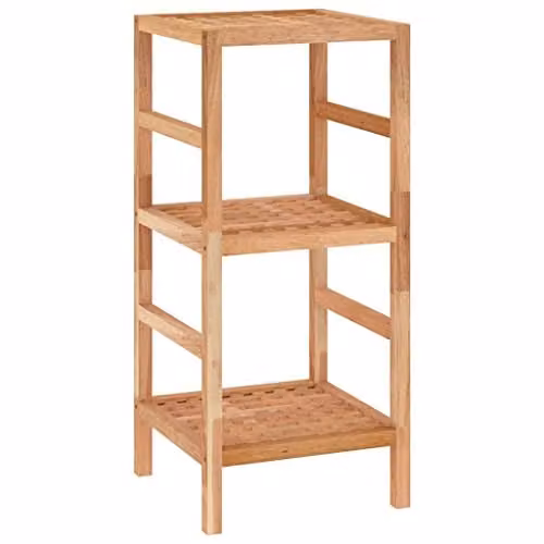 vidaXL Freestanding Solid Wood Bathroom Shelf in Walnut Brown, W/D/H: 35.5 x 35.5 x 79 cm – 1