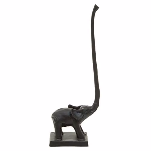Orsina Fauna Elephant Freestanding Toilet Roll Holder in Black, W12 x D7 x H35 cm – 1