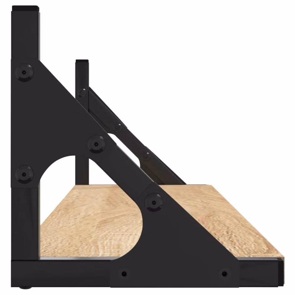 Berkfield Home Wall Mounted Shelves, 2 Pack, Sonoma Oak, W: 80 cm, D: 15 cm, H: 15.5 cm – 3