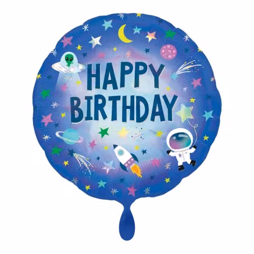 Amscan Blue Outer Space Birthday Party Decorations with Stars and Round Plastic Elements