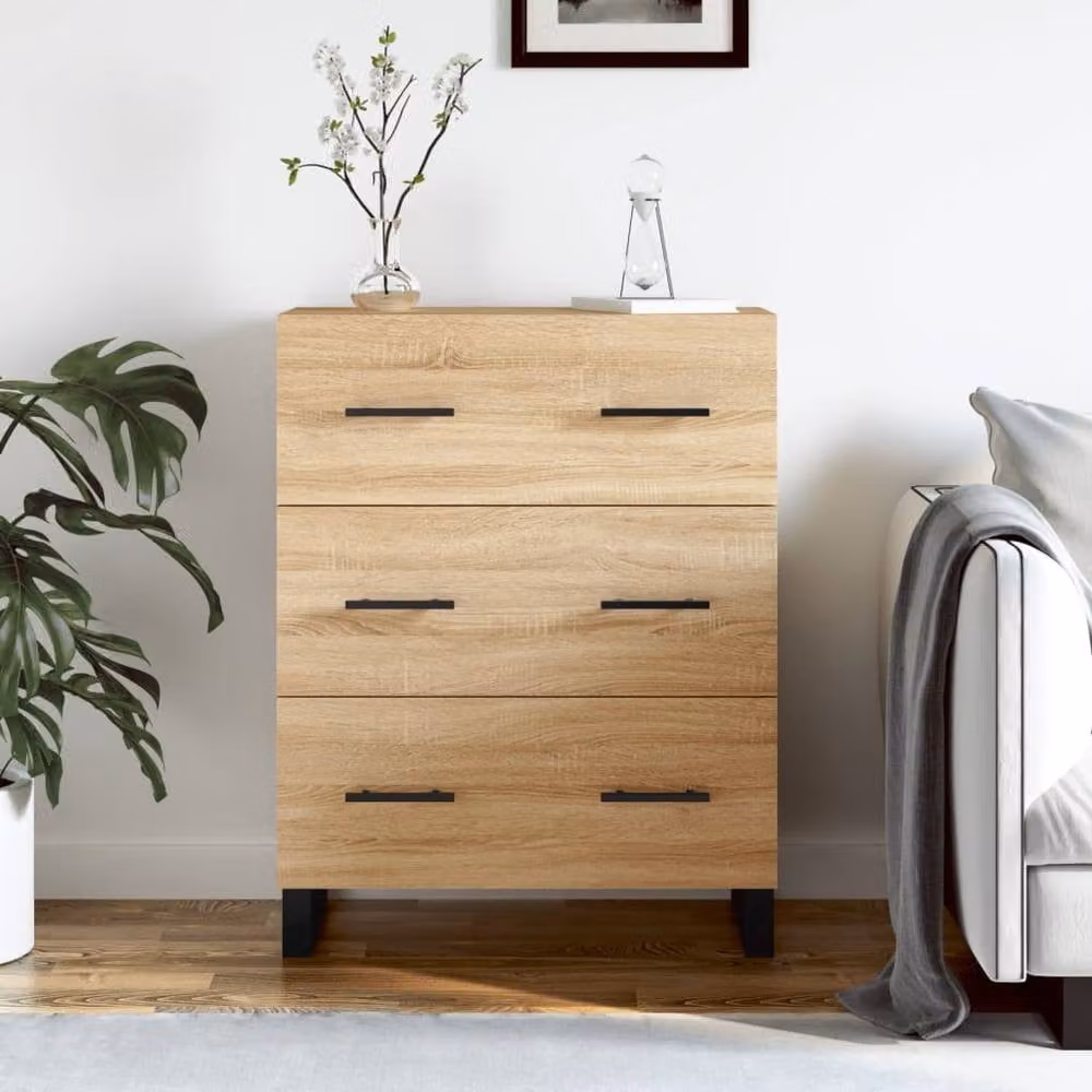 Berkfield Home Sonoma Oak Sideboard in Light Oak, W/D/H: 69.5 x 34 x 90 cm – 2