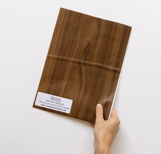 dc fix Walnut Brown Self Adhesive Vinyl Film for Kitchen Doors and Worktops, A4