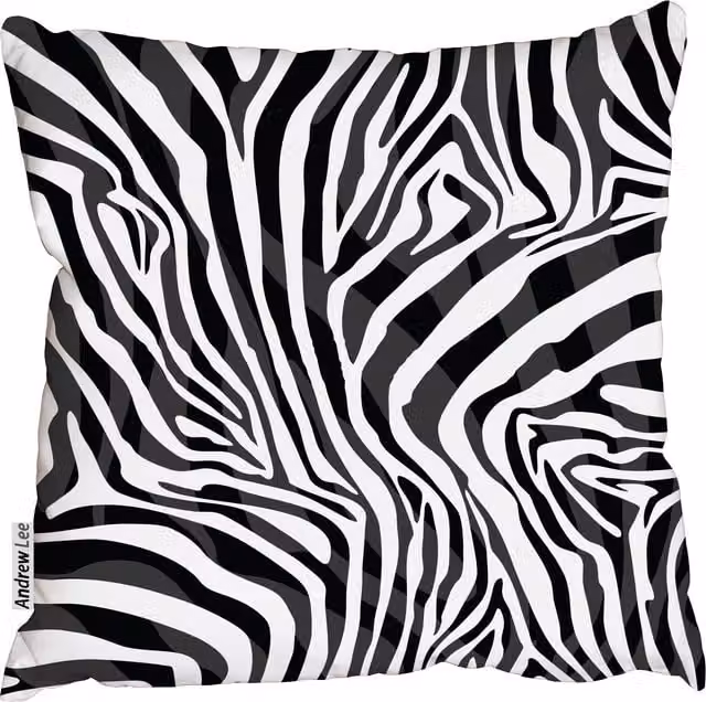 Benjamin Tate Design LTD Black Zebra Print Textured Square Cushion, W: 60 cm