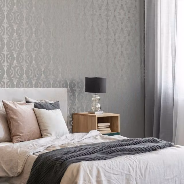 Graham & Brown Grey Geometric Abstract Wallpaper, Width: 52 cm