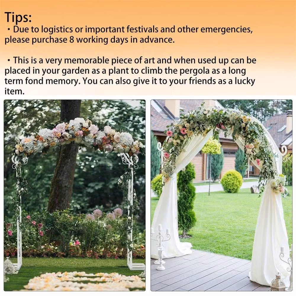 NESTLUNE White Floral Wedding Arch Backdrop with Leaf and Flower Pattern, W: 100 cm, H: 60 cm – 2