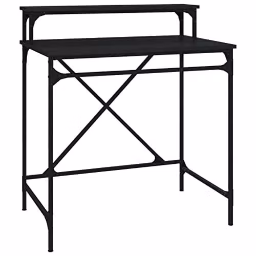 vidaXL Writing Desk in Black, W/D/H: 80 x 50 x 90 cm, Made of Engineered Wood and Metal – 1