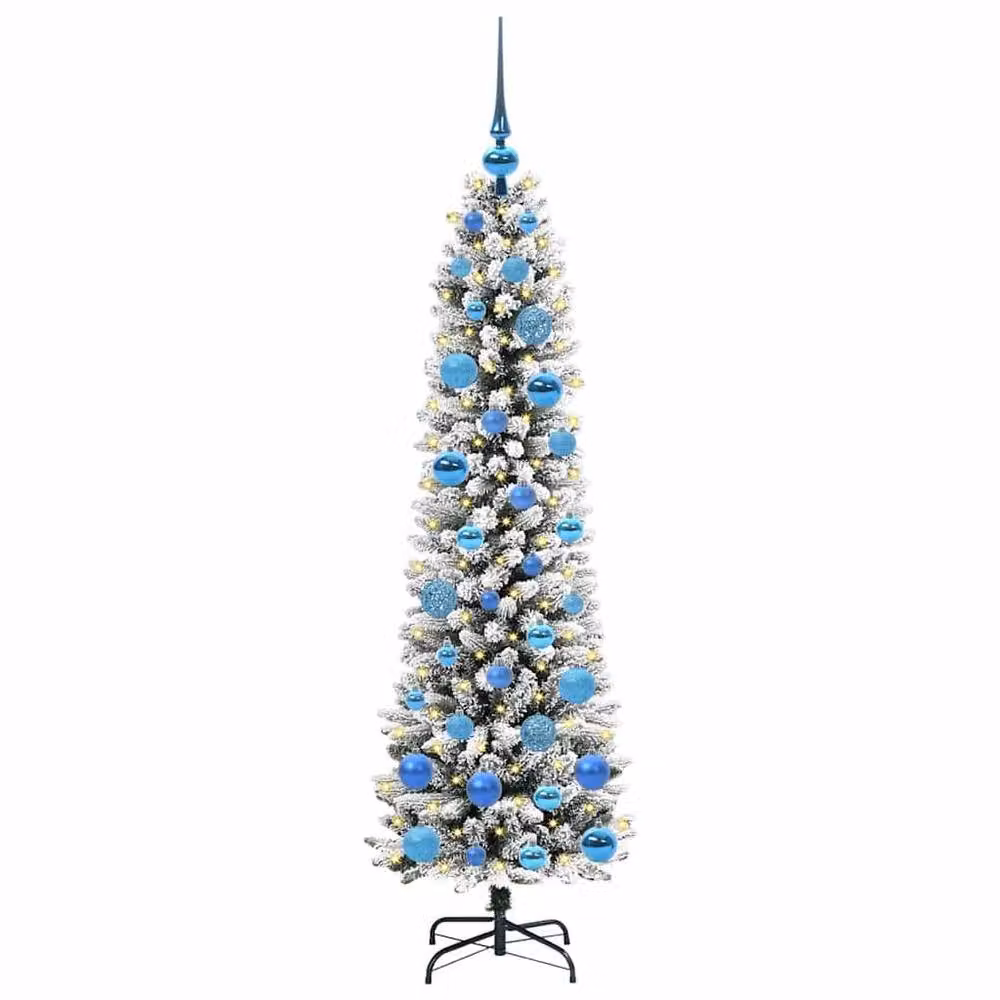 Berkfield Home Artificial Christmas Tree with 150 LEDs in Green, White and Black, Height: 150 cm – 2