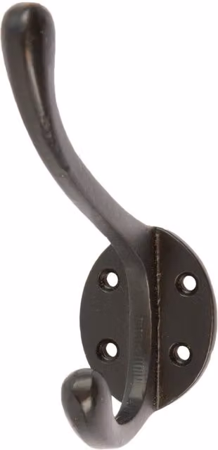Hammer and Tongs Matt Black Iron Wall Mounted Hat and Coat Hook