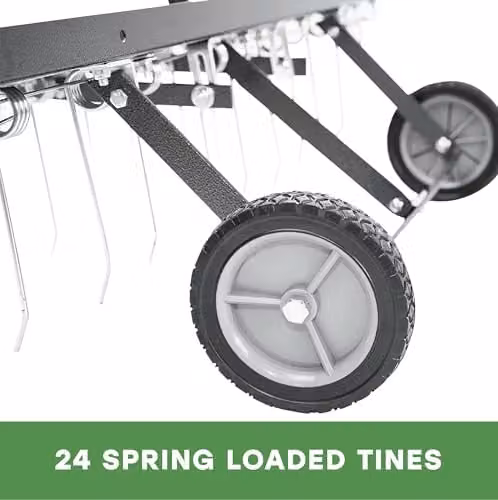The Handy Towed Tine Dethatcher and Lawn Raker with 24 Steel Tines, Width: 121 cm, Black – 2