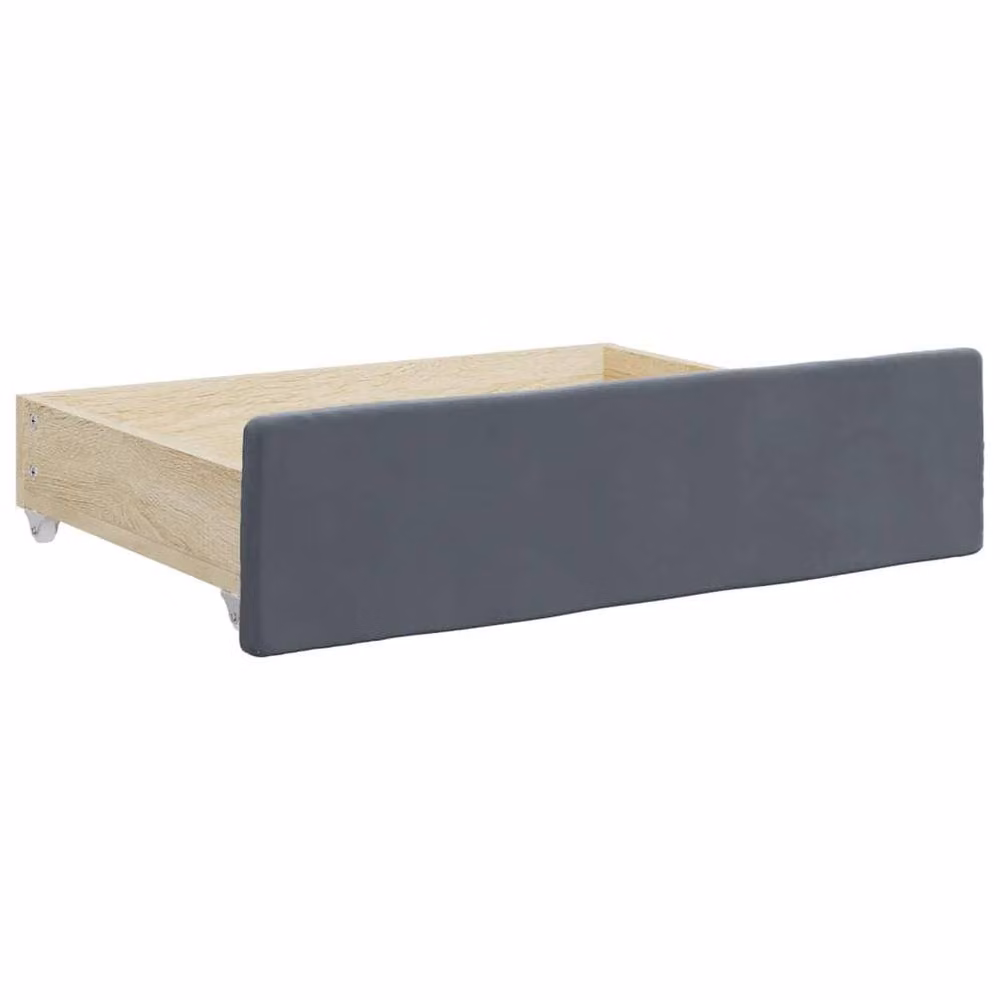 Berkfield Home Set of 2 Bed Storage Drawers in Dark Grey Engineered Wood and Velvet – 3