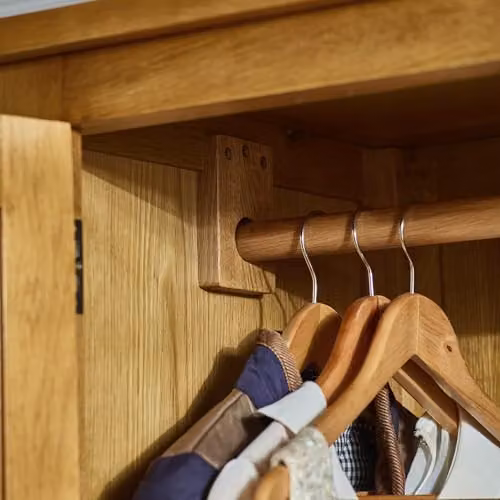Julian Bowen Marlborough 2 Door 2 Drawer Waxed Oak Combination Wardrobe, H 190 x W 97 x D 55 cm – 4