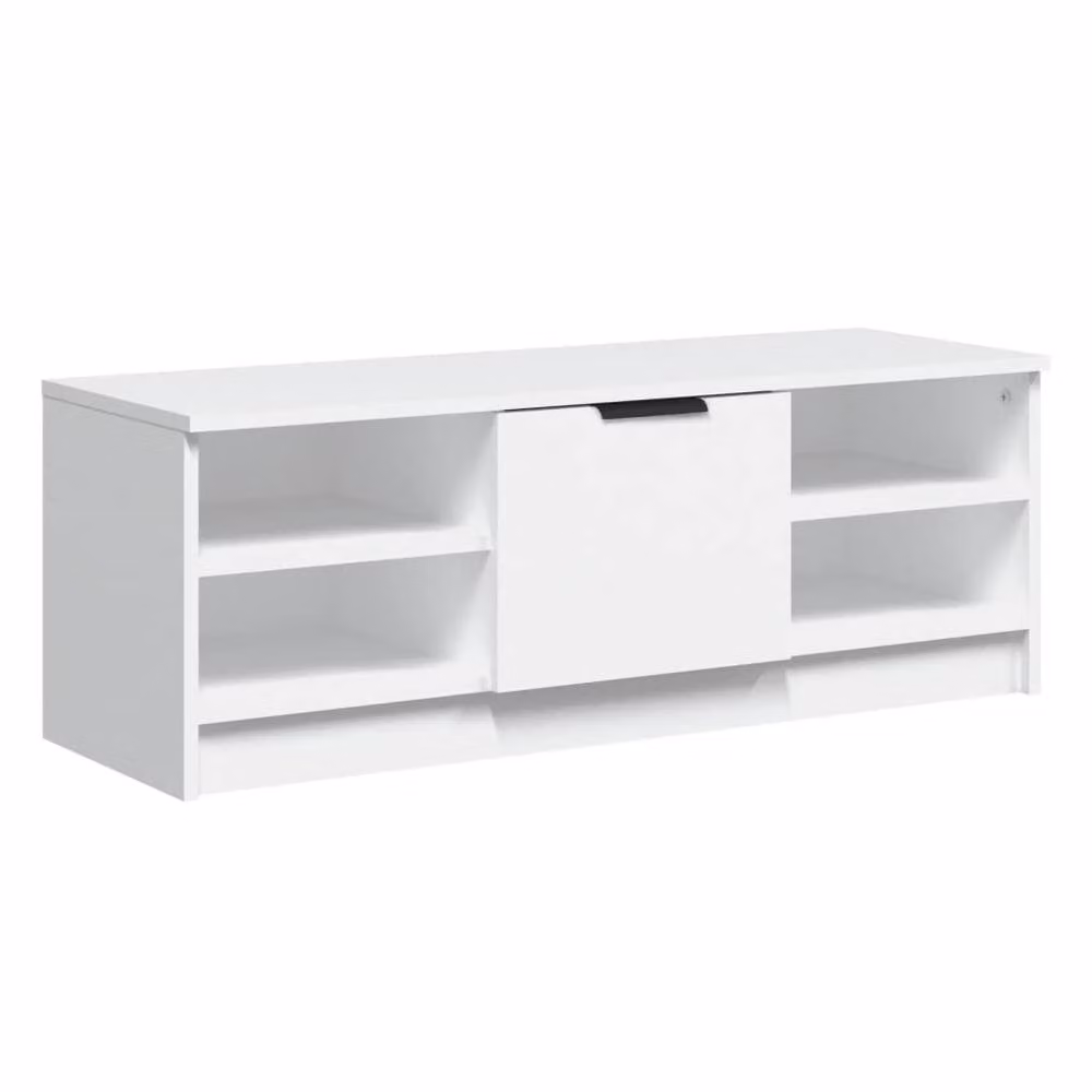 Berkfield Home White TV Cabinet in Engineered Wood, W: 102 cm, D: 35.5 cm, H: 36.5 cm – 2