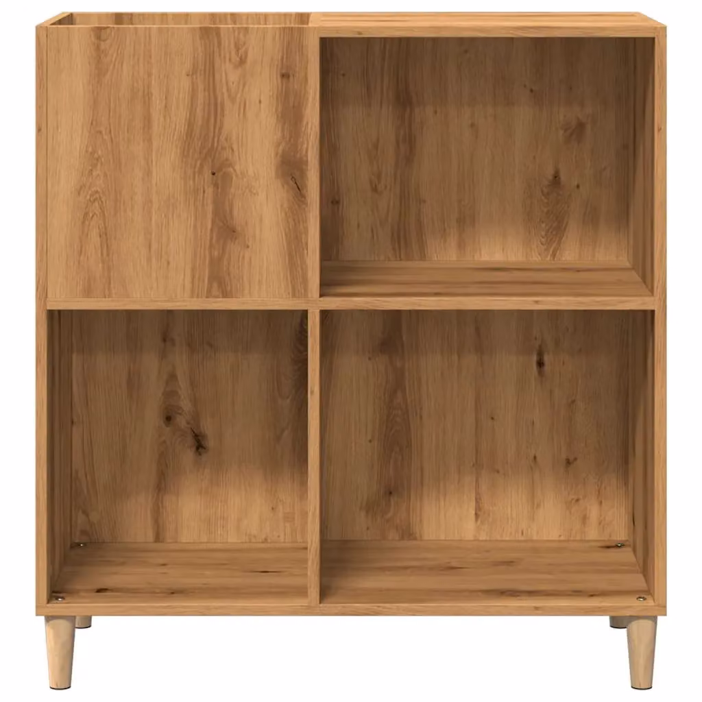 Berkfield Home Artisan Oak Record Cabinet in Brown, W/D/H: 84.5 x 38 x 89 cm – 3