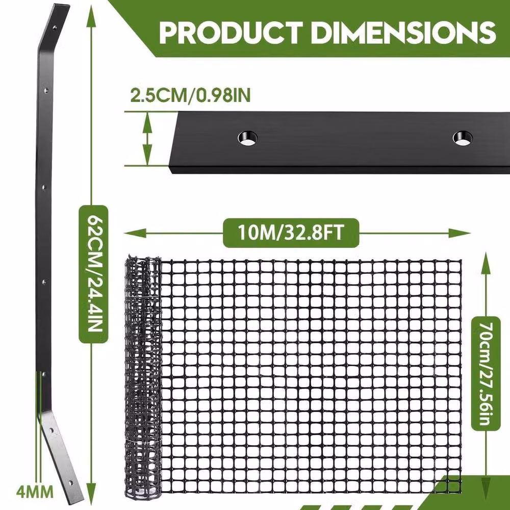 NESTLUNE Black Cat Proofing Net Garden Fencing Wire Mesh, W: 100 cm, H: 15 cm – 2