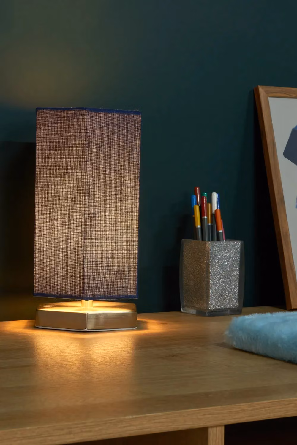 BHS Lighting Glow Hexagon Table Lamp in Silver – 3