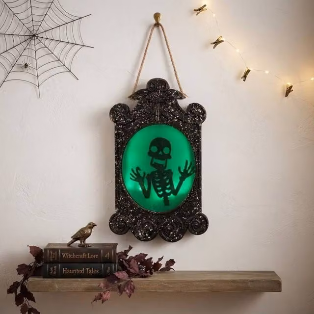 Garden Greatness Animated Gothic Vintage Halloween Mirror Frame in Black and Multicolour