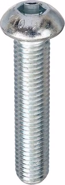 Unifix Grade 10.9 Galvanised Steel Hex Socket Dome Button Head Screws, Silver, Pack of 100