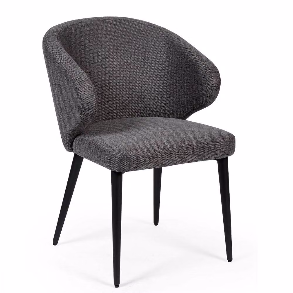 Cheshire Fairmont Modern Fabric Dining Chairs in Mid Grey, Set of 2 – 2