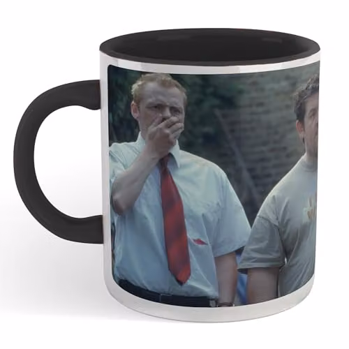Zavvi Shaun of the Dead I Think We Should Go Back Inside Ceramic Mug, Black and Multicolour