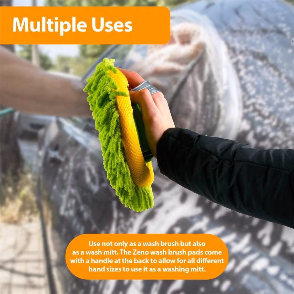 Nordara Telescopic Car Cleaning Brush Microfibre Mop Kit with 2 Mittens in Green and Multicolour – 4
