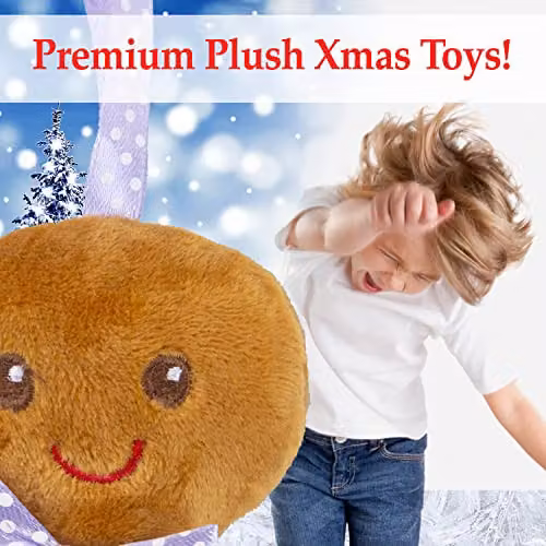 VFM Gingerbread Mini Plush Hanging Christmas Animal Decorations, Pack of 4, Multi-Colour – 4