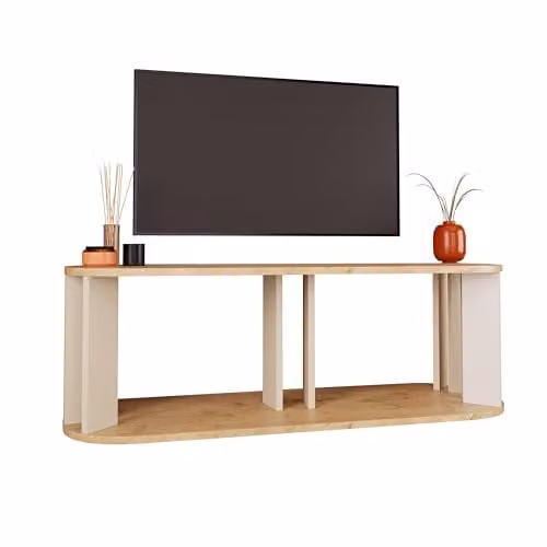 Bimossa Ursula TV Stand, Grey and Oak Modern Cabinet, W/D/H: 114 x 40 x 44 cm
