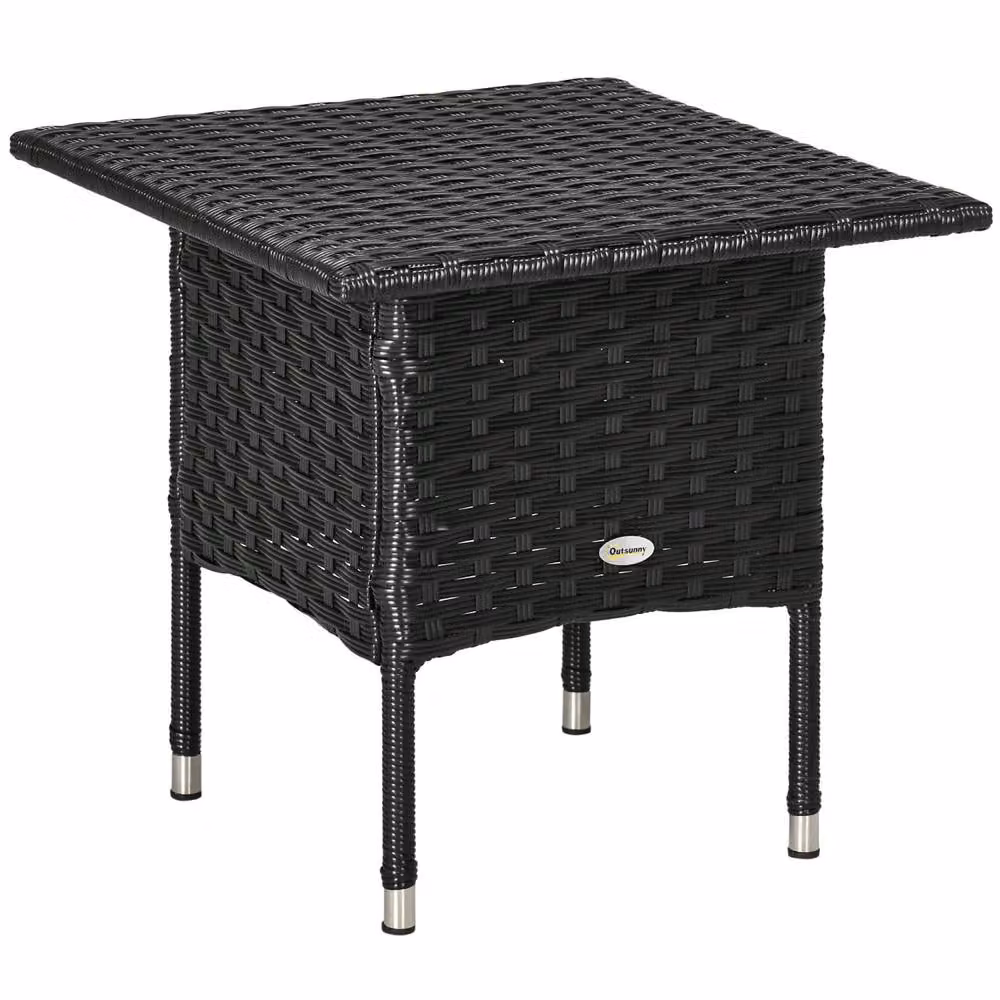 Wyld Haus Varilu Black Rattan Style Outdoor Side Table – 2