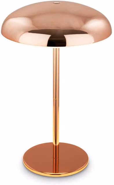Briloner Rechargeable LED Table Lamp in Copper, Dimmable Touch Control Cordless Night Light with IP44 Rating, H 30.5 cm x W 19.5 cm x D 19.5 cm
