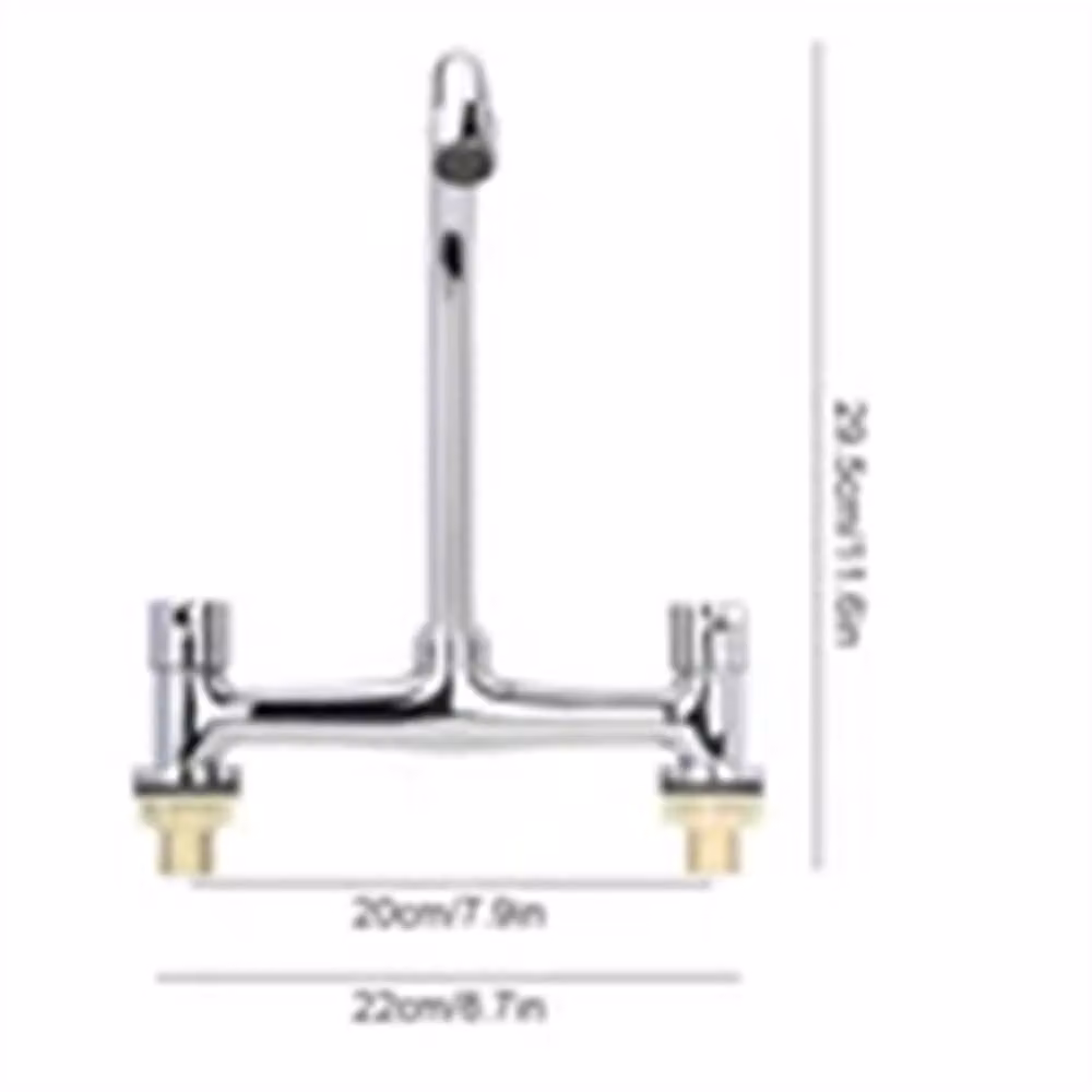 Nordara Modern Two-Handle Kitchen Mixer Tap in Chrome Silver, Countertop Ceramic Design – 2