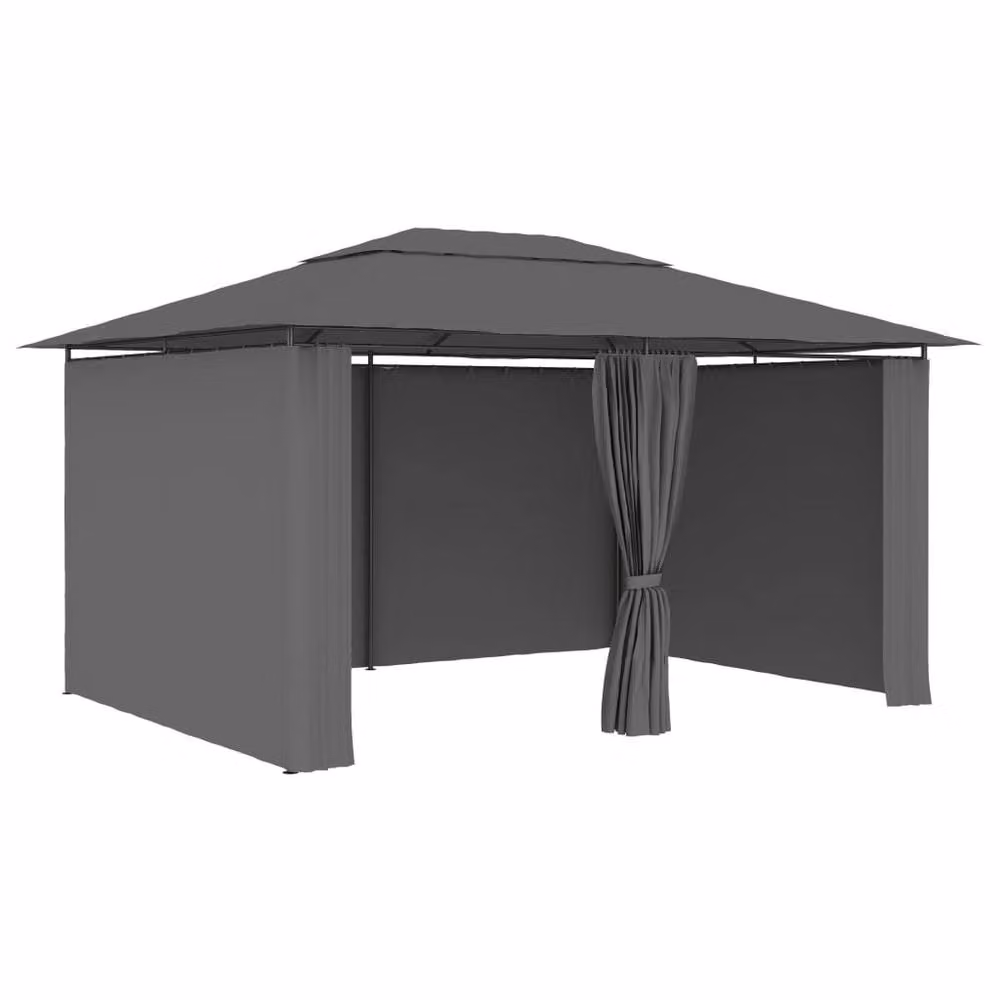 Berkfield Home Garden Marquee with Curtains, Anthracite, W: 400 cm, D: 300 cm, H: 270 cm – 2