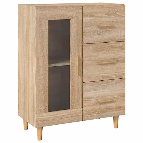 vidaXL Modern Wall Mounted Sideboard in Sonoma Oak, W/D/H: 69.5 x 34 x 90 cm – 1