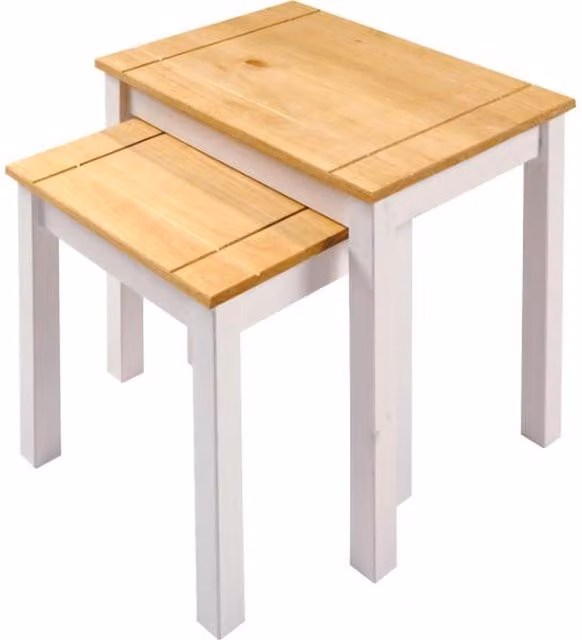 Seconique Panama Nest Of Tables in White Wood