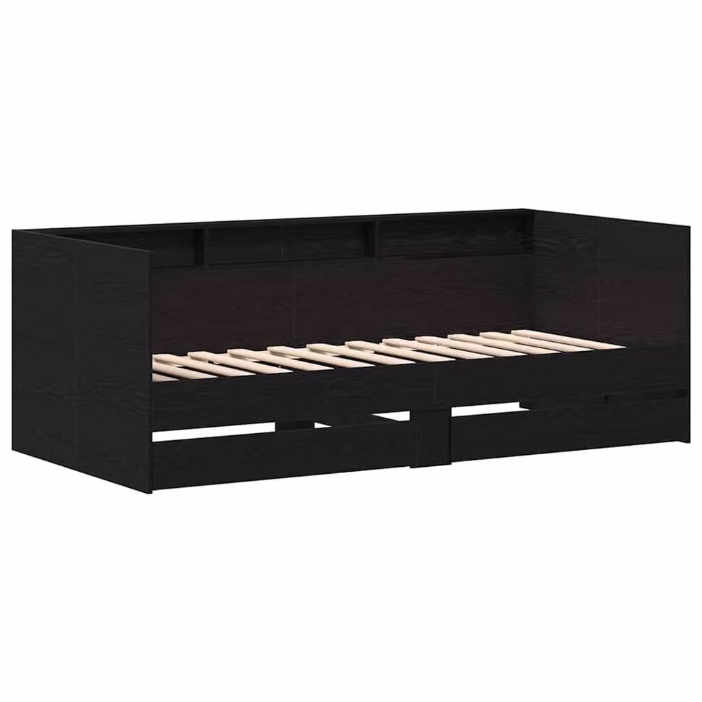 Berkfield Home Elegant Black Daybed with Drawers, Black Oak Engineered Wood, W/D/H: 200 x 90 x 75 cm – 3