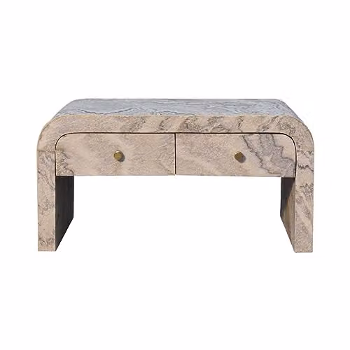 Artisan Furniture Art Nouveau Mango Wood Coffee Table, Brown, W/D/H: 80 x 50 x 40 cm – 2