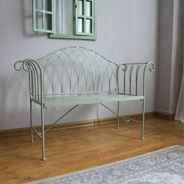 Garden Gear Classic Lacquered Metal Garden Bench in Green