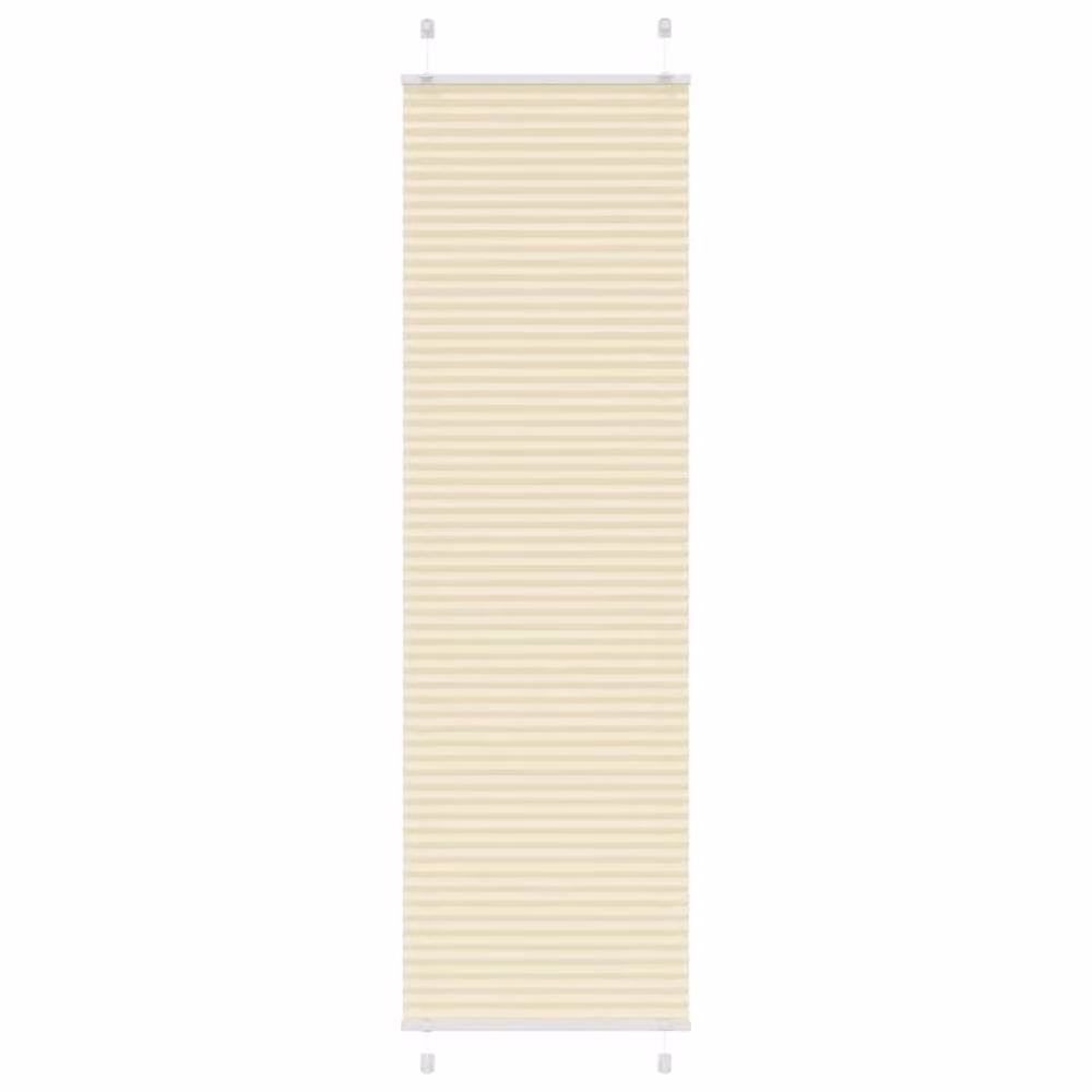Berkfield Home Single Pleat Polyester Blind in Beige, W: 60 cm, H: 200 cm