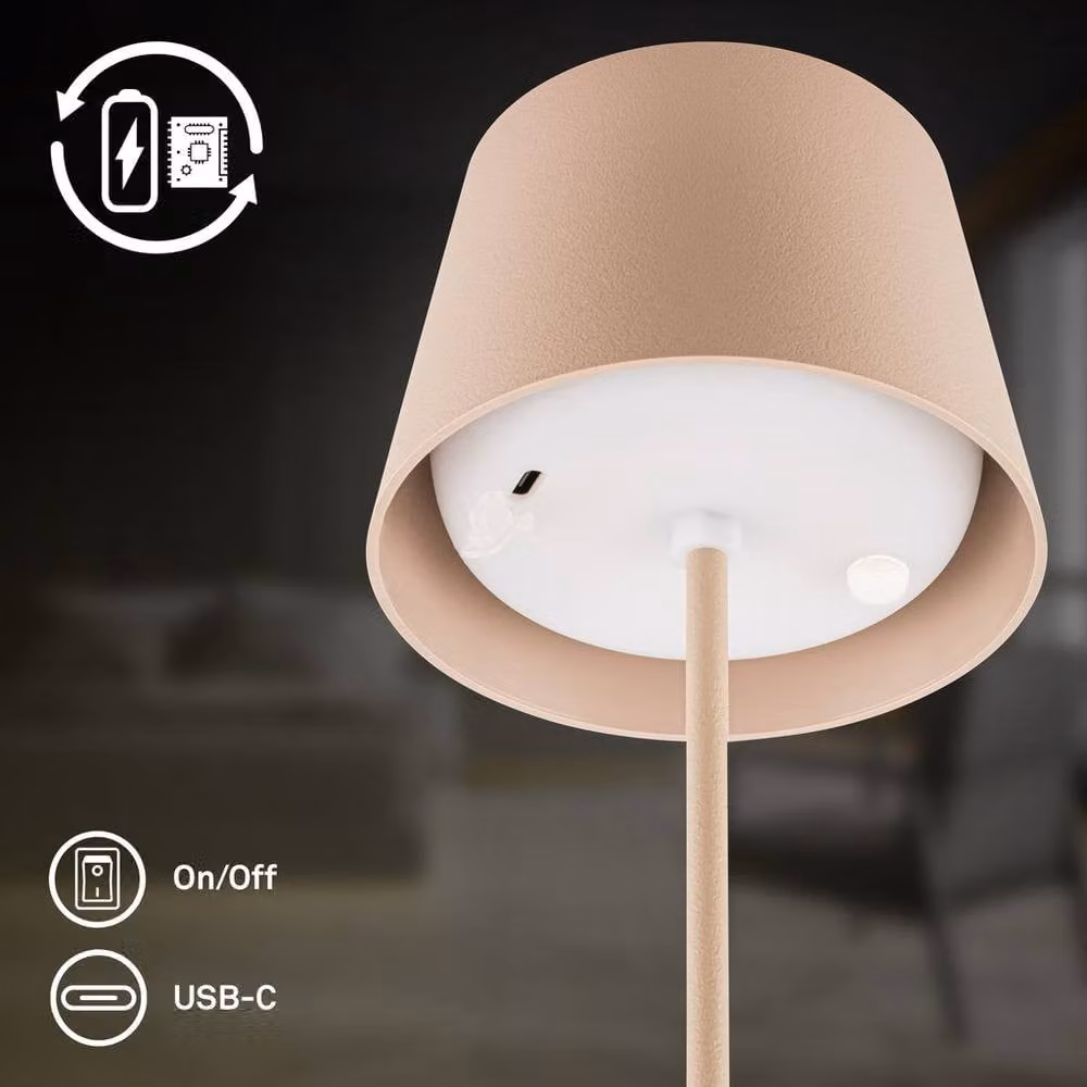 Briloner Beige Rechargeable Dimmable Touch LED Table Lamp – 5