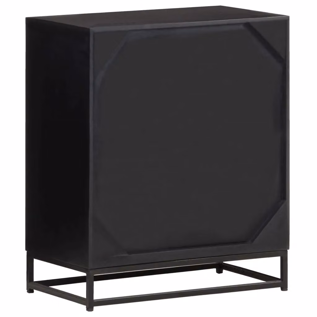 Berkfield Home Bedside Cabinet in Black Solid Mango Wood, W/D/H: 40 x 30 x 50 cm – 4