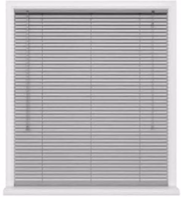 NewEdgeBlinds Silver Aluminium Venetian Blinds with 25mm Slats, W: 60 cm, H: 152 cm